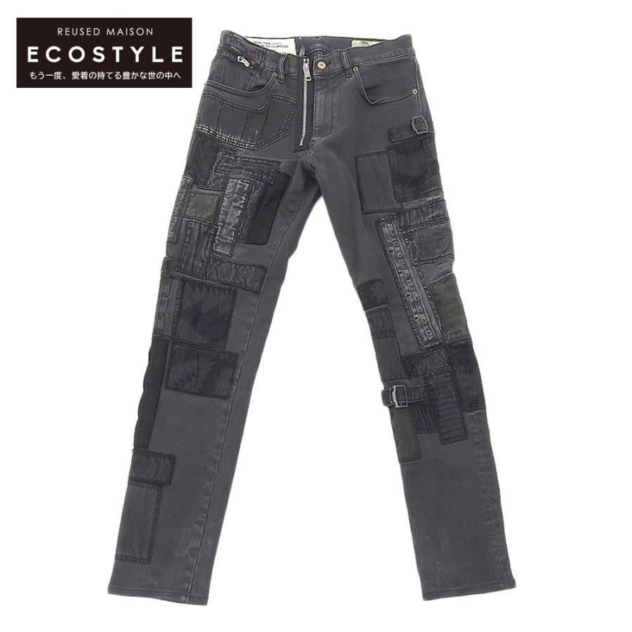 DIESEL ディーゼル パッチワーク デニム カーゴパンツ メンズ 黒 DIESEL ディーゼル パッチワーク デニム カーゴパンツ メンズ 黒