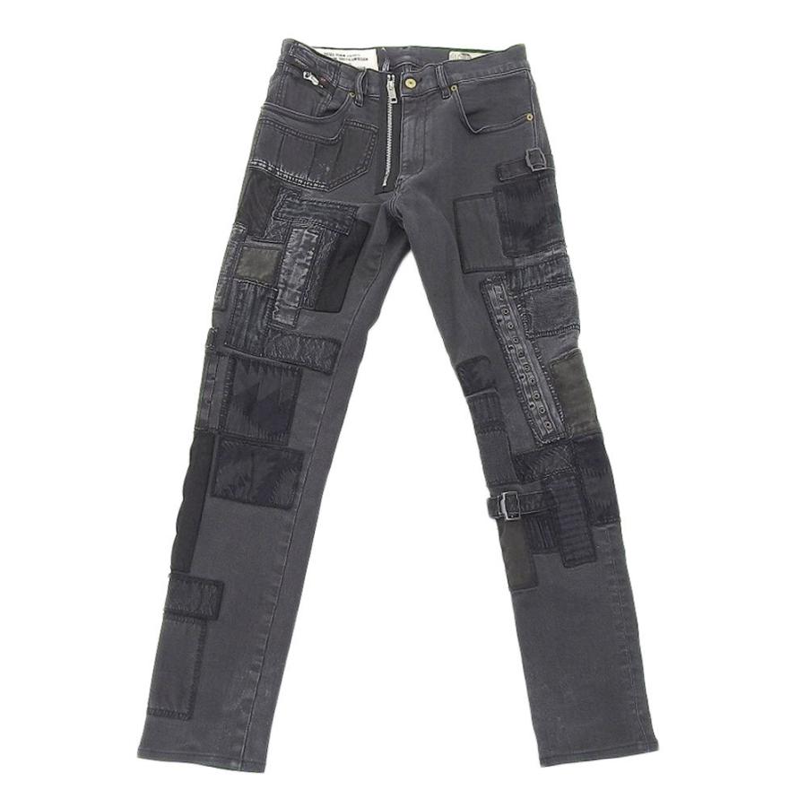 DIESEL ディーゼル パッチワーク デニム カーゴパンツ メンズ 黒 DIESEL ディーゼル パッチワーク デニム カーゴパンツ メンズ 黒