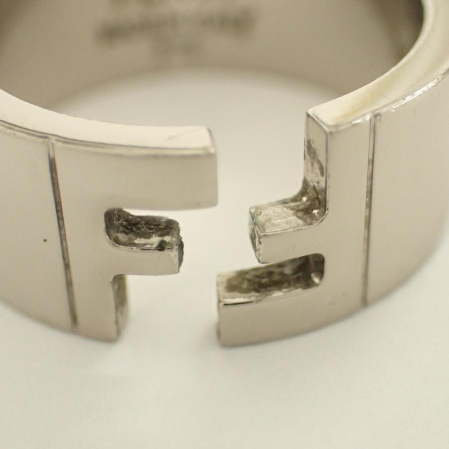 FENDI フェンディ 7AJ193B08F01LK Fロゴ リング・指輪 S ルテニウム