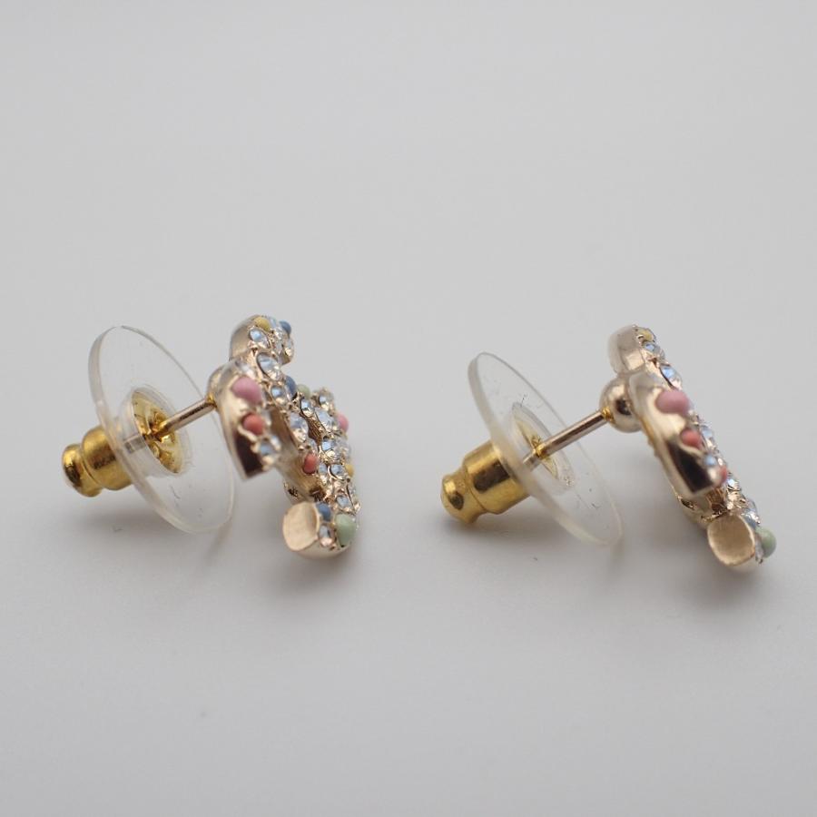 CHANEL　マルチカラー　シャネル　ストーン　ピアス CHANEL 美品 シャネル C21C ラインストーン/マルチストーン装飾