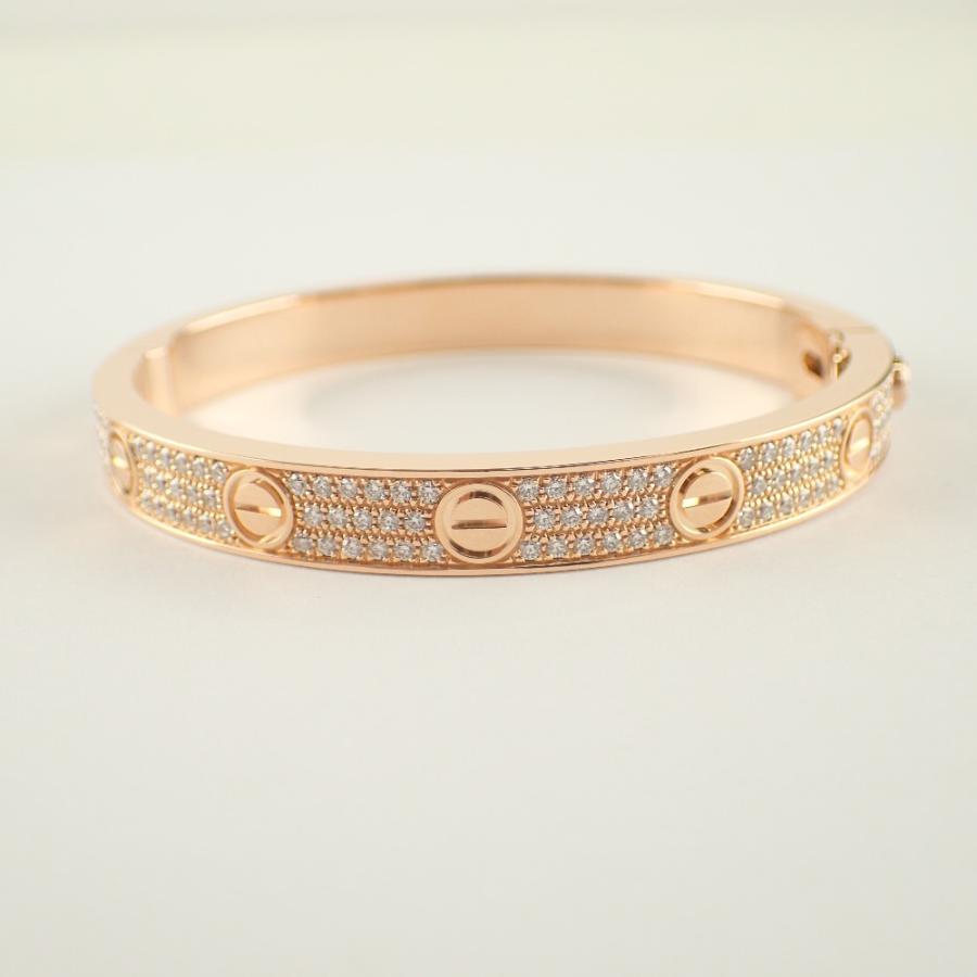 Cartier 新品磨き/ カルティエ K18PG パヴェダイヤ ラブブレス Cartier 新品磨き/ カルティエ K18PG パヴェダイヤ ラブブレス