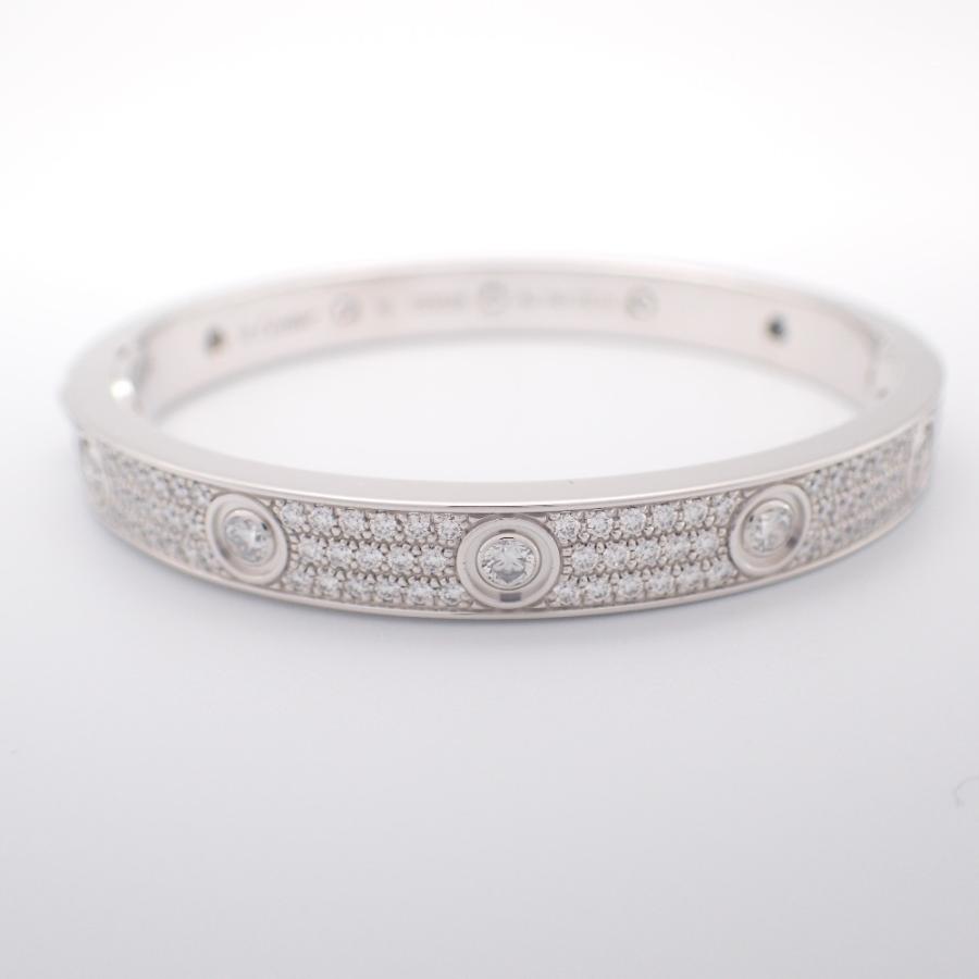 Cartier（カルティエ） 美品/ K18WG パヴェフルダイヤ ラブブレス
