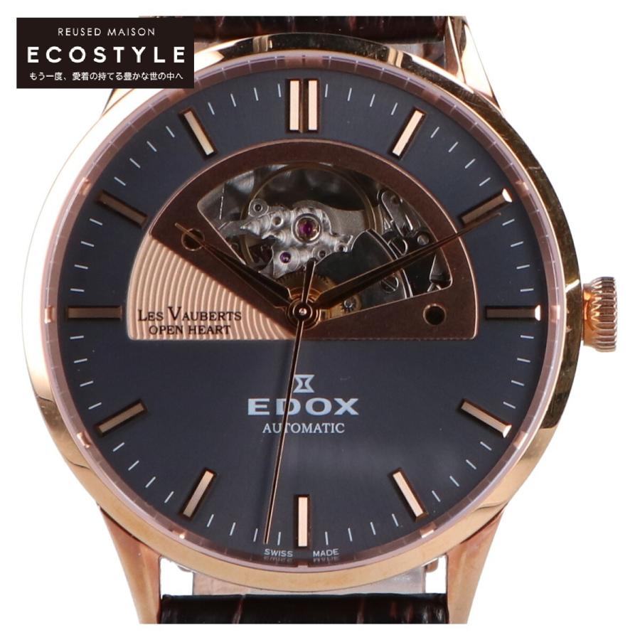 EDOX（エドックス） LES VAUBERTS オープンハート レザー型押しベルト 