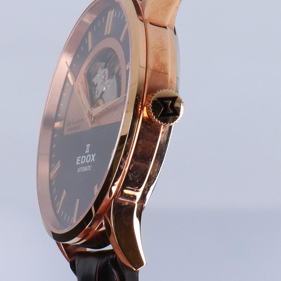 EDOX（エドックス） LES VAUBERTS オープンハート レザー型押しベルト 