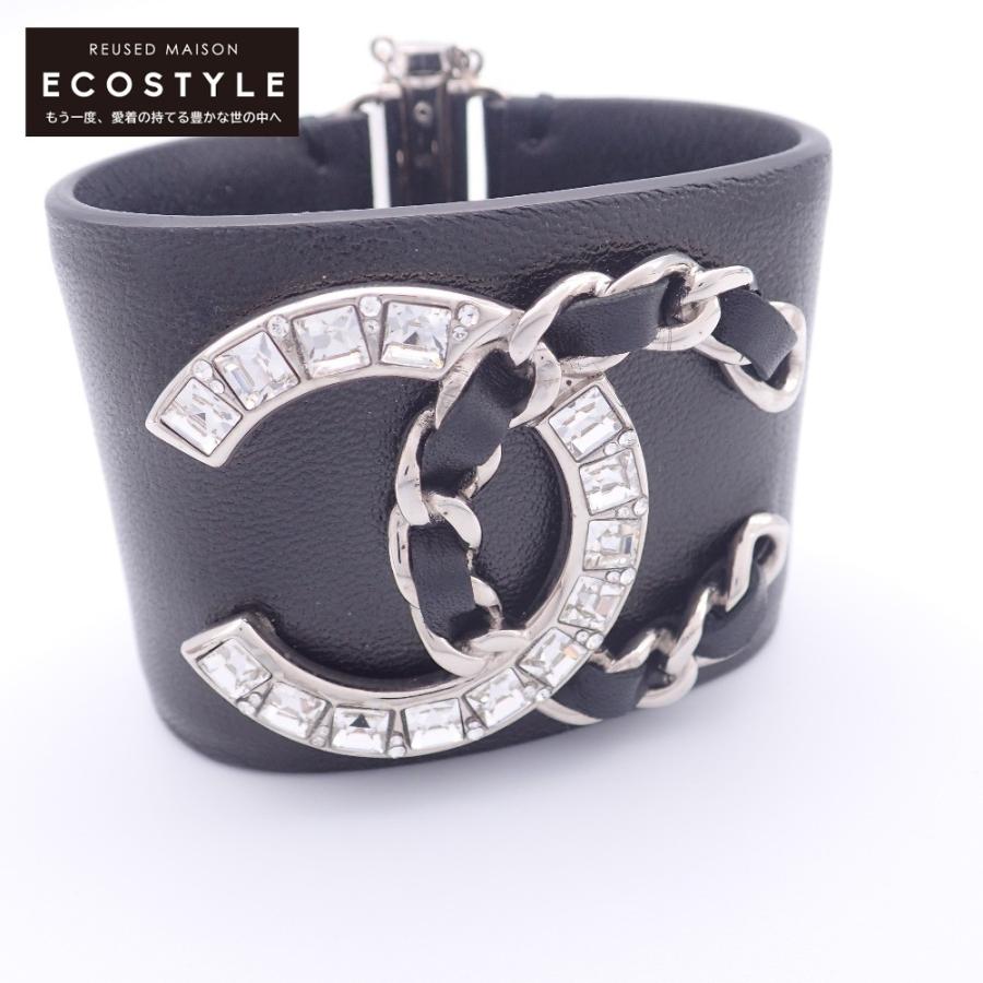 CHANEL（シャネル） P18K ラインストーン装飾 CCココマーク レザー 