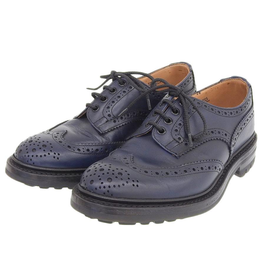 Tricker's トリッカーズ バートン コマンドソール ウィングチップシューズ メンズ ネイビー 7 1/2-5 5633/43