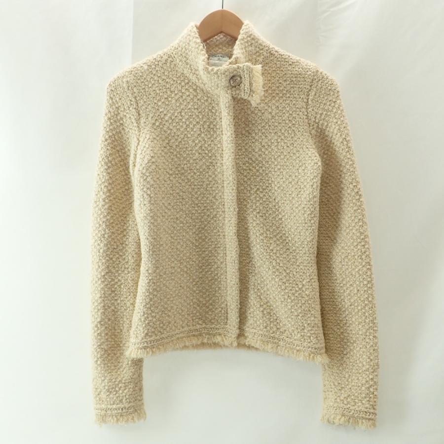 シャネル セーター CHANEL ヴィンテージ 貴重 アイボリー レッド マルチ CC ゴールド ボタン ウール 100 ニット トップス 超美品  38 40 ランウェイ登場 カールラガーフェルド シャネル セーター CHANEL ヴィンテージ 貴重 アイボリー レッド