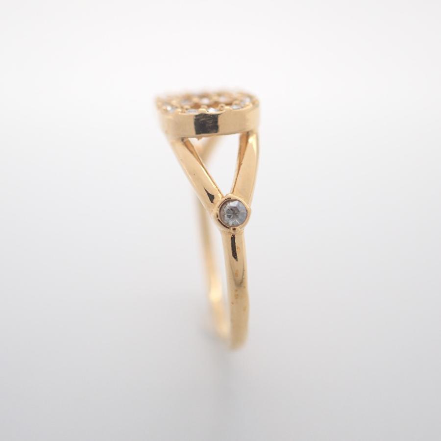 美品　ディオール　リング　指輪　CDロゴ　ラインストーン　ゴールド　金　12号 良品】【クリスチャンディオール】CD ロゴ ラインストーン リング 12号