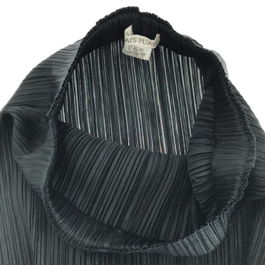 希少✨プリーツプリーズ 総柄 プリント タートルネック 日本製 ブラック 3 希少✨プリーツプリーズ 総柄 プリント タートルネック 日本製