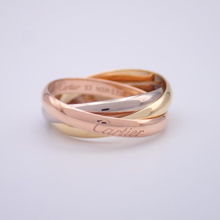 Cartier 新品磨き カルティエ Au750 B40861 トリニティリングSM リング