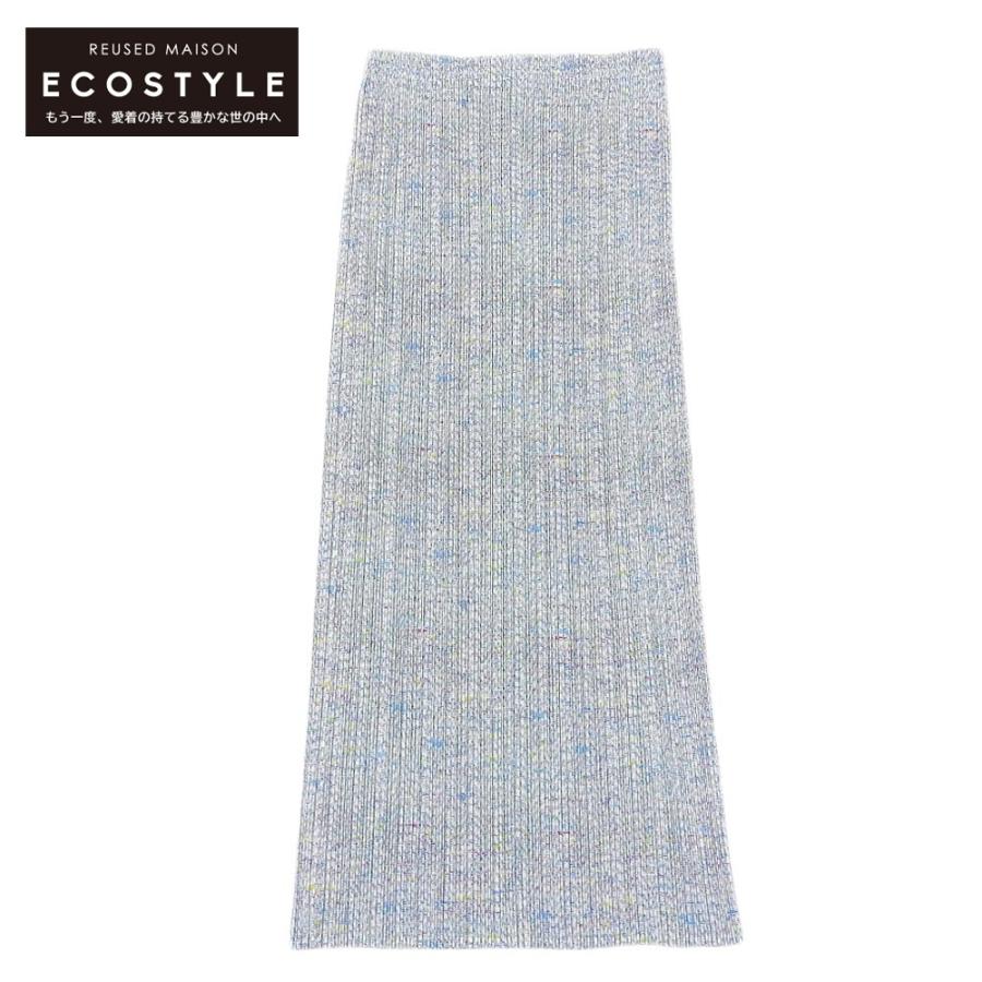 プリーツプリーズ】ストレートパンツ細身杢ライトグレーサイズ1