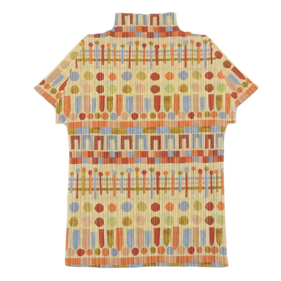 美品 PLEATS PLEASE プリーツプリーズ 図形柄 半袖トップス レディース