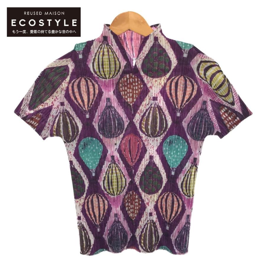 プリーツプリーズ  PP93-JK622 気球柄 プリーツトップス レディース 3 PLEATS PLEASE ISSEY MIYAKE - プリーツプリーズ PP93-JK622 気球柄