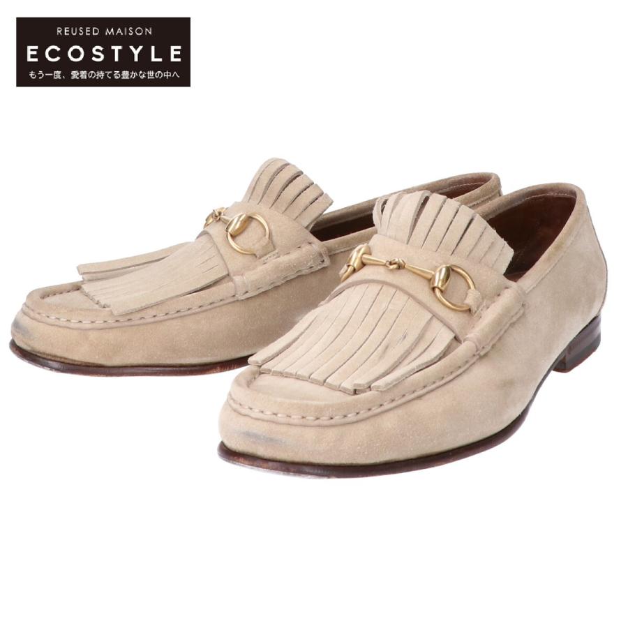 GUCCI グッチ 353014 スエード フリンジ ホースビット ローファー 