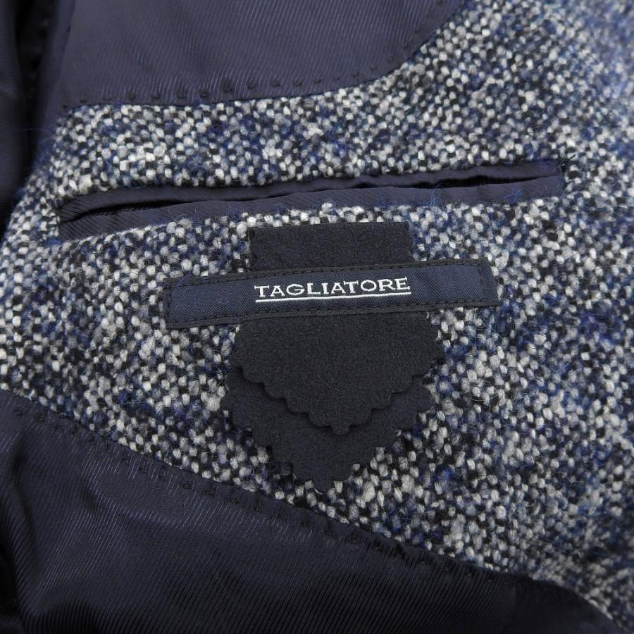 TAGLIATORE　ダブルチェスターコート　ツイード　アルパカ　モヘア TAGLIATORE ウールリネンモヘアアルパカ ダブルコート グレー 52