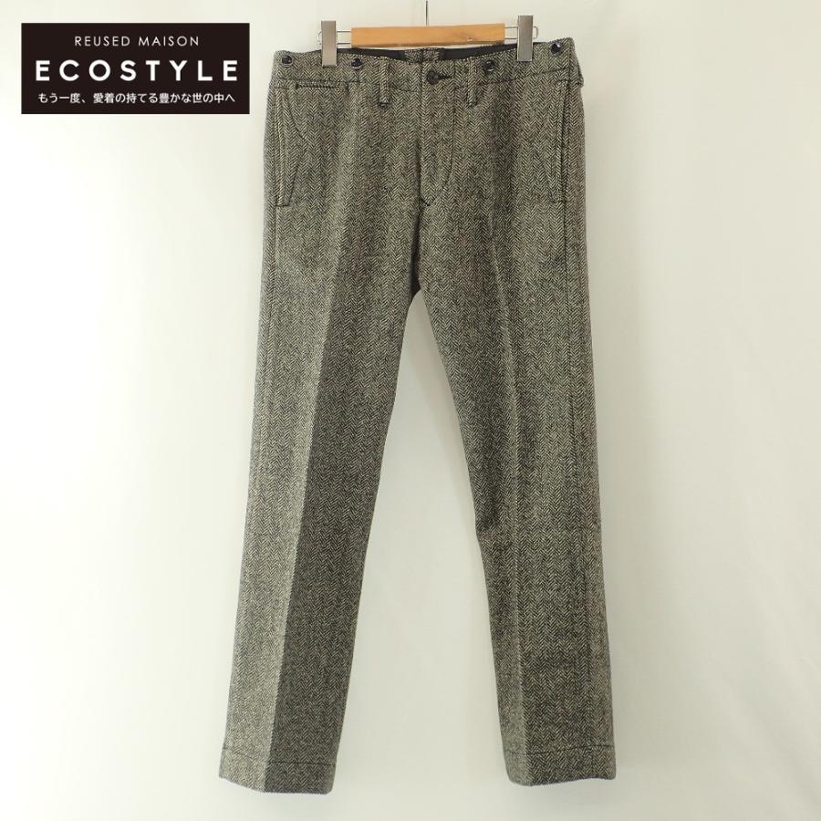美品/ RRL ダブルアールエル ヘリンボーン ウール ツイードパンツ