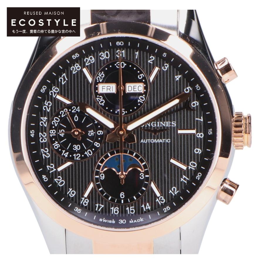 ロンジン LONGINES L2.798.5 コンクエスト クラシック ムーンフェイズ 自動巻き メンズ 箱・保証書付き_804739 LONGINES（ロンジン） 新品同様/ L2.798.5.52.7 コンクエスト