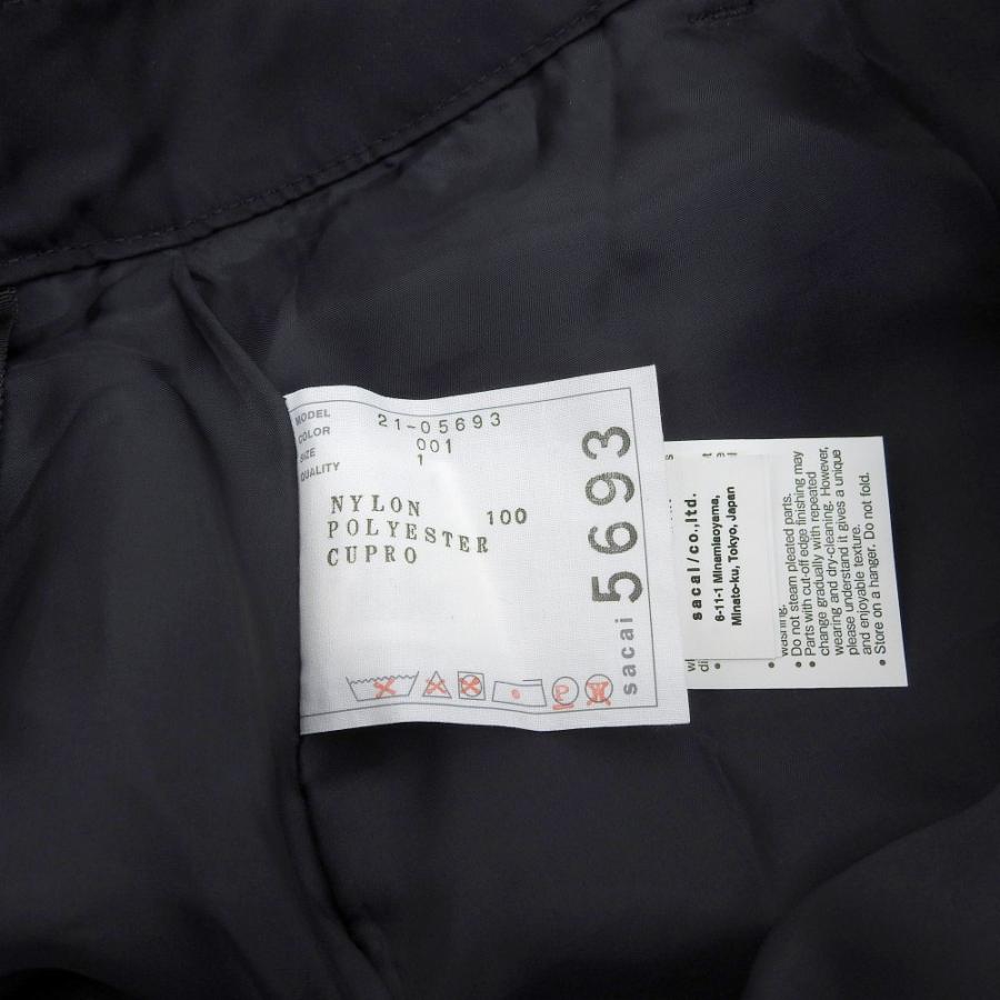 sacai 美品 サカイ 21-05693 ナイロン ツイル バックプリーツ切替 
