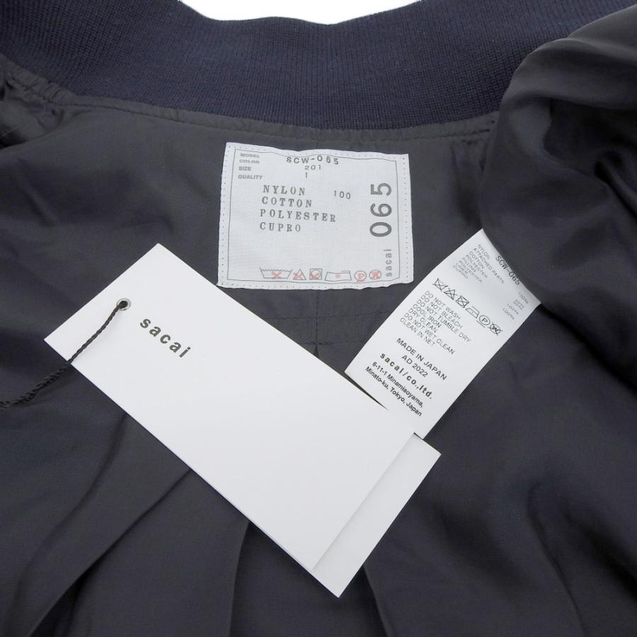 sacai 美品 サカイ 22年 SCW-065 MA-1 ブルゾン ジャケット 1 sacai 美品 サカイ 22年 SCW-065 MA-1 ブルゾン ジャケット 1