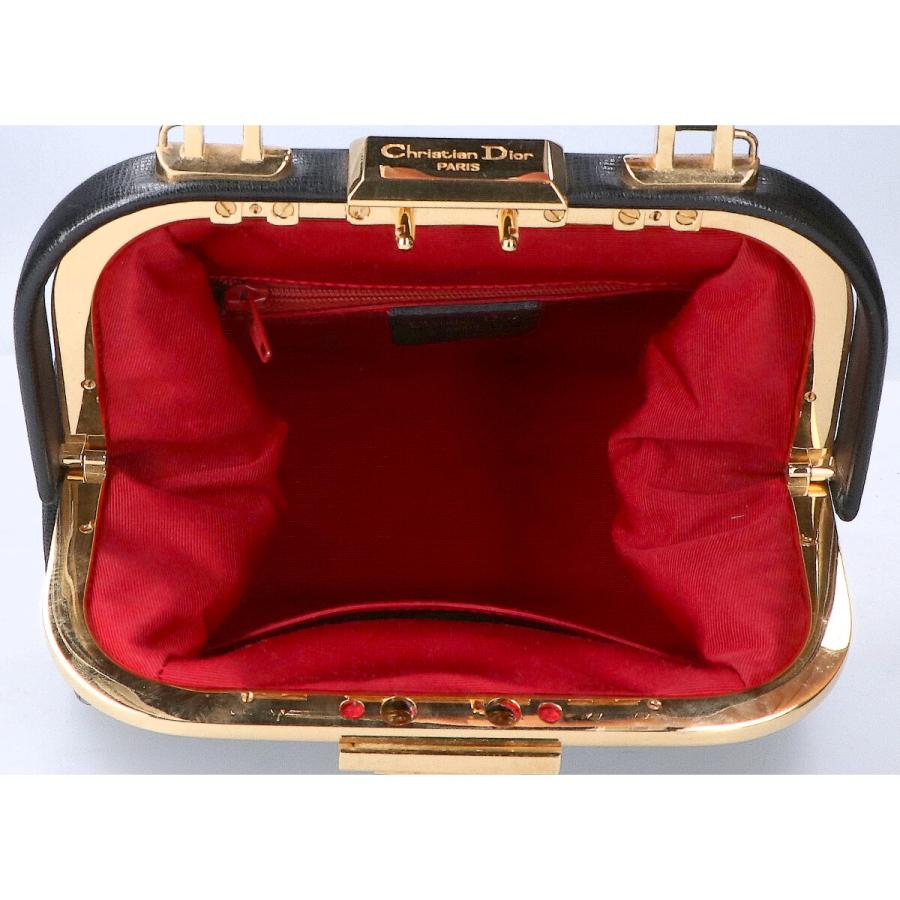 レア　ChristianDior　ヴィンテージ　バッグ　2way Christian Dior クリスチャンディオール ヴィンテージ レザー がま口