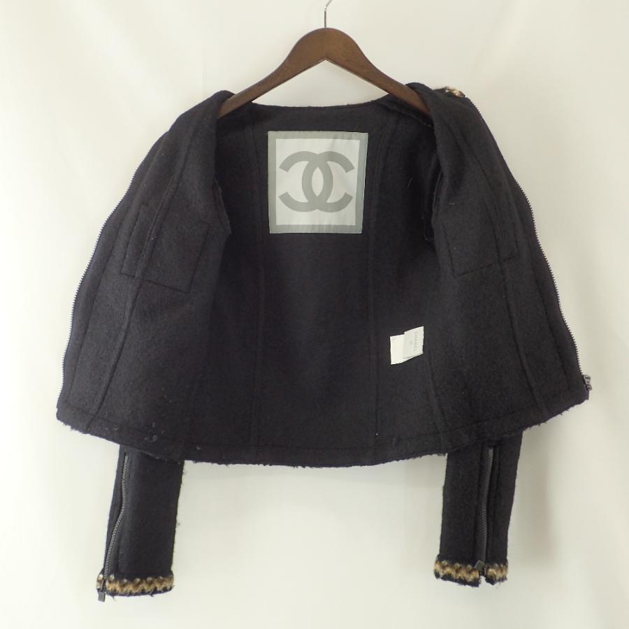 CHANEL シャネル アルパカ ロゴプレート ジャケット 38 CHANEL（シャネル） 美品/ スポーツ 06A P29215V14904 アルパカ混