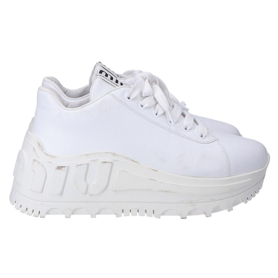 miu 美品/ MIUMIU ミュウミュウ 5E758 HIGH SOLE LOGO レザー miu 美品/ MIUMIU ミュウミュウ 5E758 HIGH SOLE LOGO レザー
