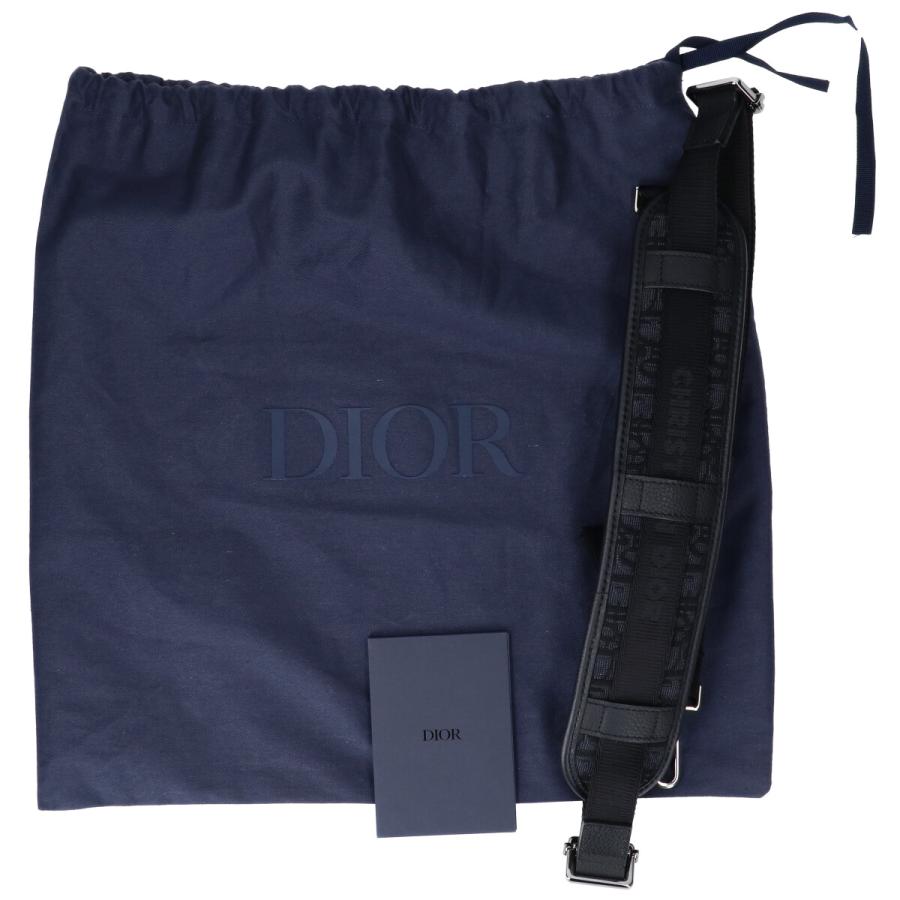 ラムCHRISTIAN DIOR メッセンジャーバッグ ネイビー/ベー DIOR
