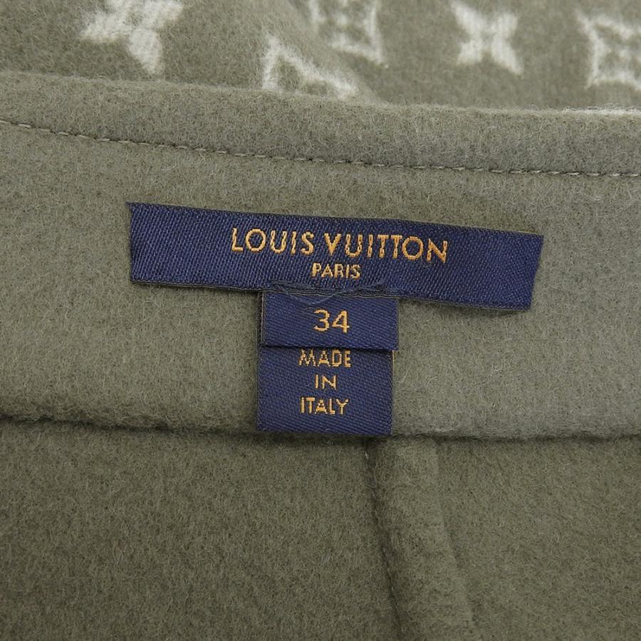 LOUIS VUITTON ルイ・ヴィトン イディール ウール シルク ミニ スカート レディース グリーン 34 RW192W QS3 FHSK08