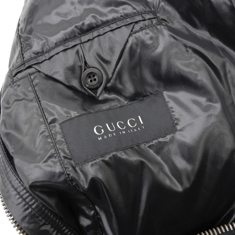 極美品■グッチ　ダウンジャケット　黒　シェリーライン　フード付き　46 GUCCI（グッチ） 200611 襟シェリーライン ダウンジャケット 46