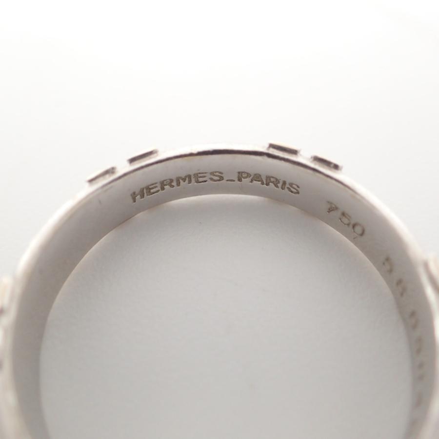 美品 HERMES エルメス 750 フィデリテ リング・指輪 58 ホワイト 