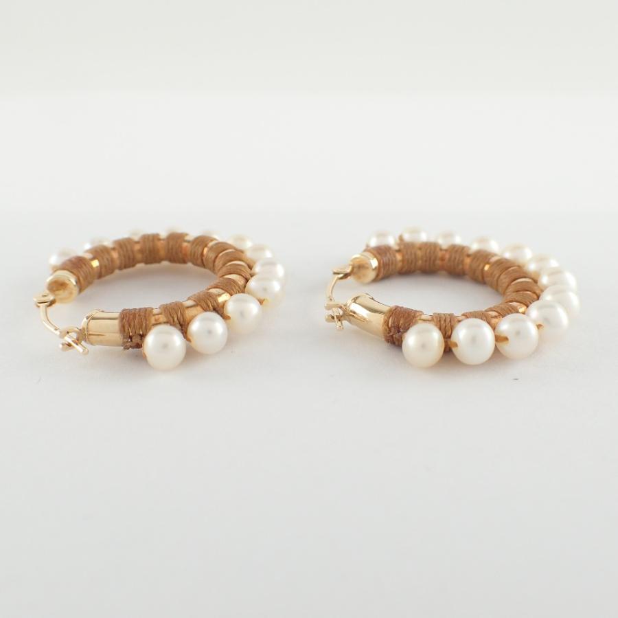 美品 Simon Alcantara サイモン アルカンタラ 14K パール フープ 美品 Simon Alcantara サイモン アルカンタラ 14K パール フープ