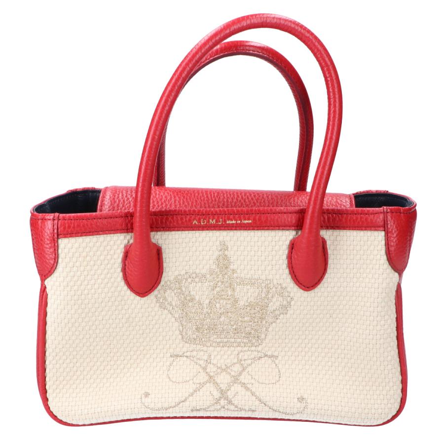 美品 A.D.M.J. Accessoires De Mademoiselle ADMJ レザーxキャンバス 