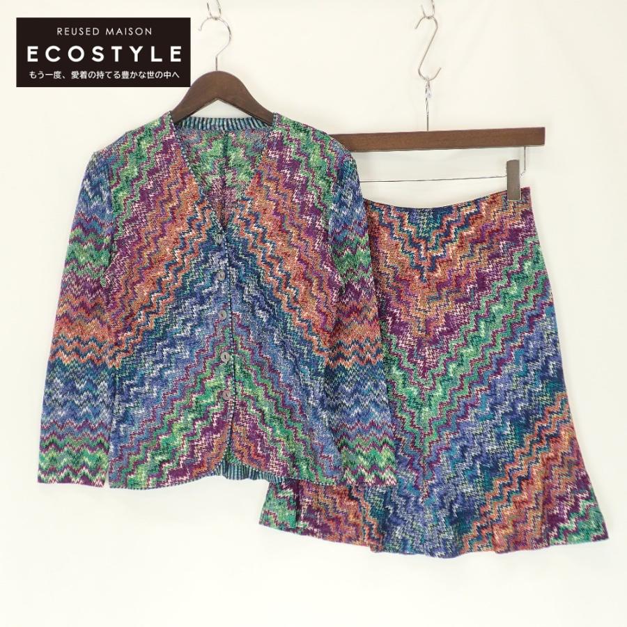 美品/ MISSONI ミッソーニ D-TK392 総柄 ニット カーディガン/スカート 