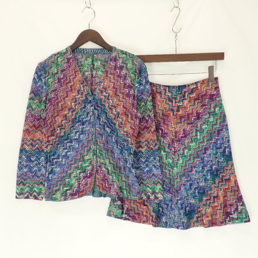 美品/ MISSONI ミッソーニ D-TK392 総柄 ニット カーディガン/スカート 