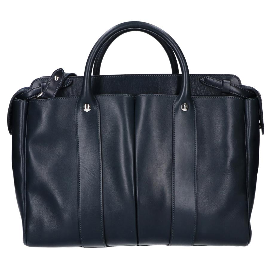 美品 万双 m00000281 双鞣和地 トート ブリーフケース ネイビー 美品 万双 m00000281 双鞣和地 トート ブリーフケース ネイビー