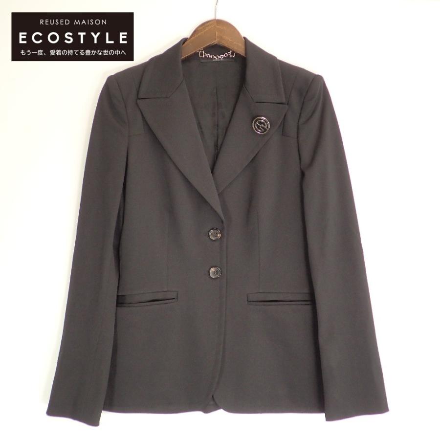 GUCCI グッチ ブラック 183293 ウール ロゴブローチ付き