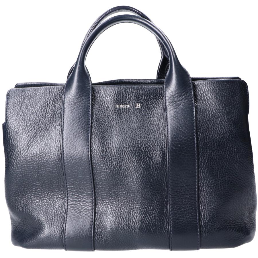 HIROFU（ヒロフ） 美品 ランポ M ハンドバッグ ネイビー レディース 