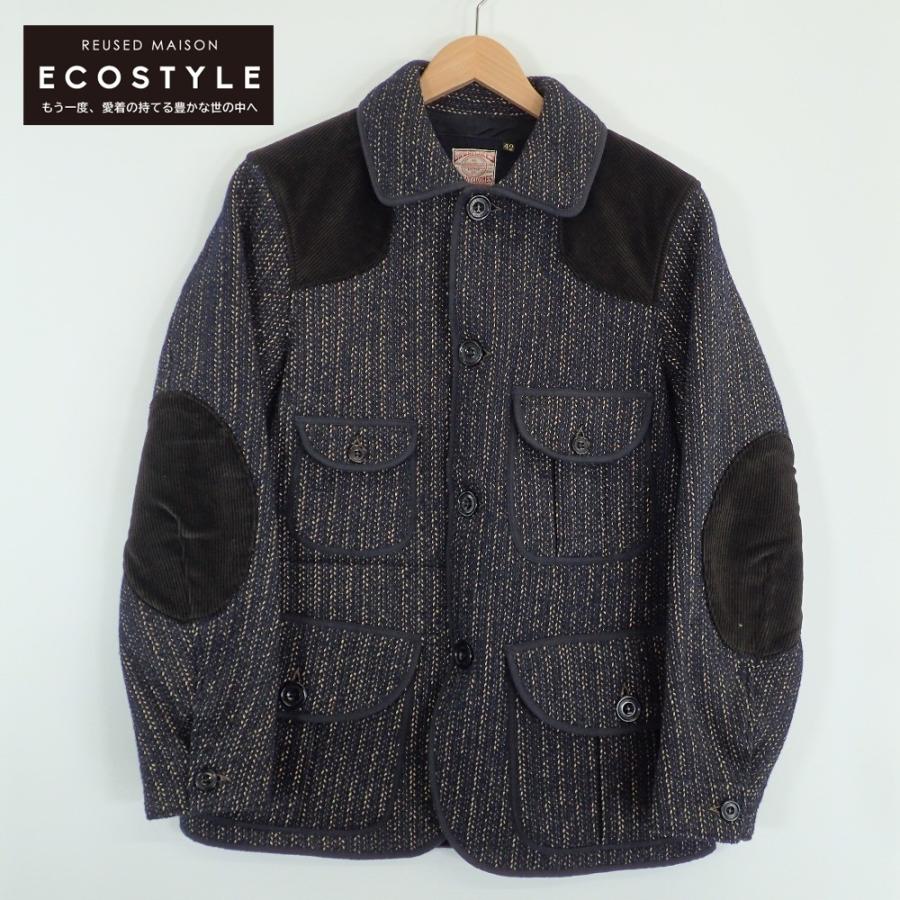 激レア　FREEWHEELERS ガスリー　ウールチェック　ブラック　ネイビー FREEWHEELERS フリーホイーラーズ 1131028 COLUMBIA ウッズマンコート