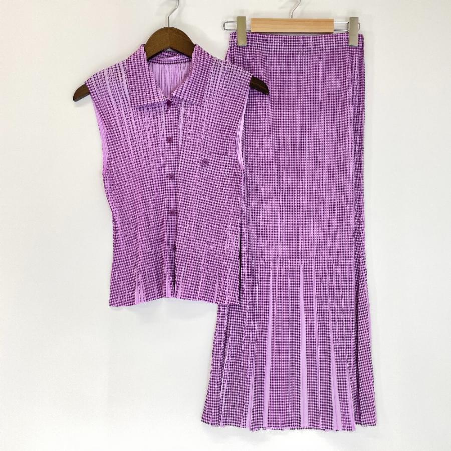 美品 PLEATS PLEASEプリーツプリーズ PP22-JE851/JG855 ギンガム