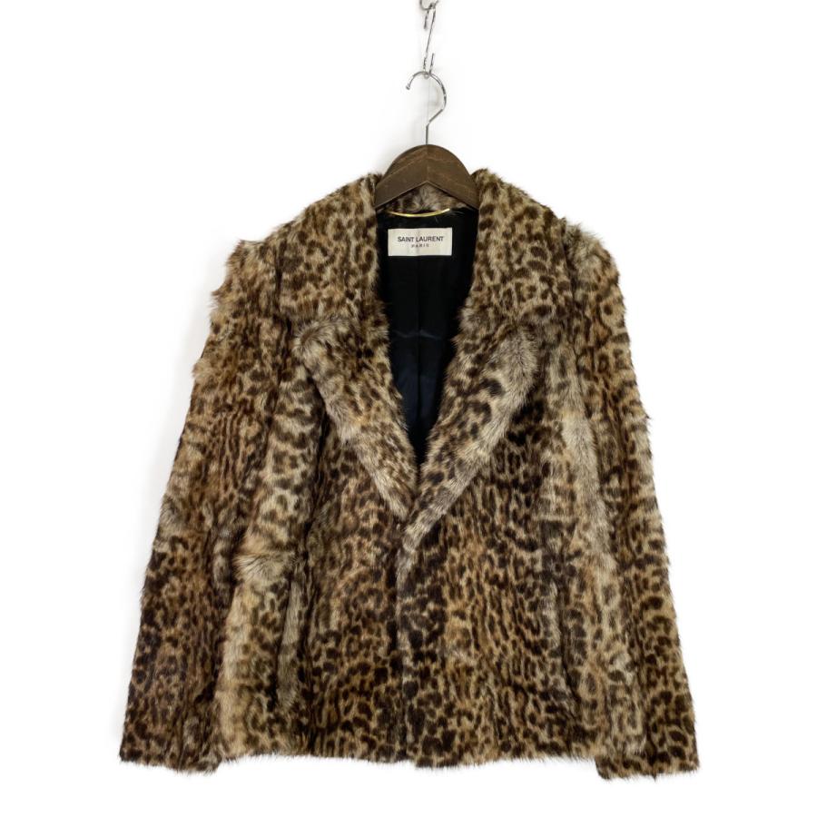 サンローラン　レオパード柄　MA-1 レザーブルゾン　2018 size48 美品/ SAINT LAURENT PARIS サンローランパリ エディ期 レオパード柄