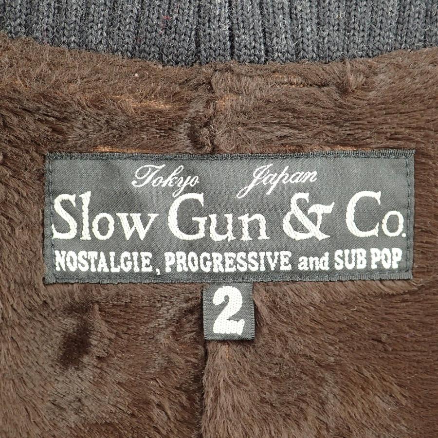 Slow Gun & Co スロウガン ブラウン アルパカ混 シャギー×ラムスキン カスタム スタジャン キャメル ブラック 2 ジャケット