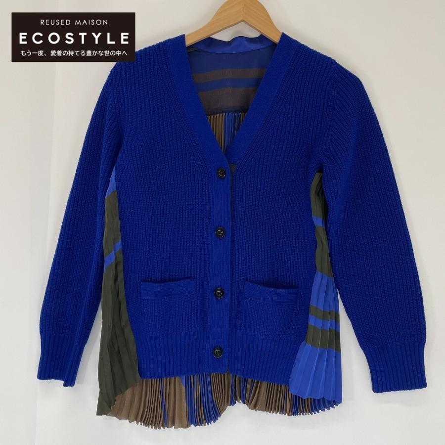 sacai（サカイ） 19-04698 19年 プリーツドッキングニットカーディガン 