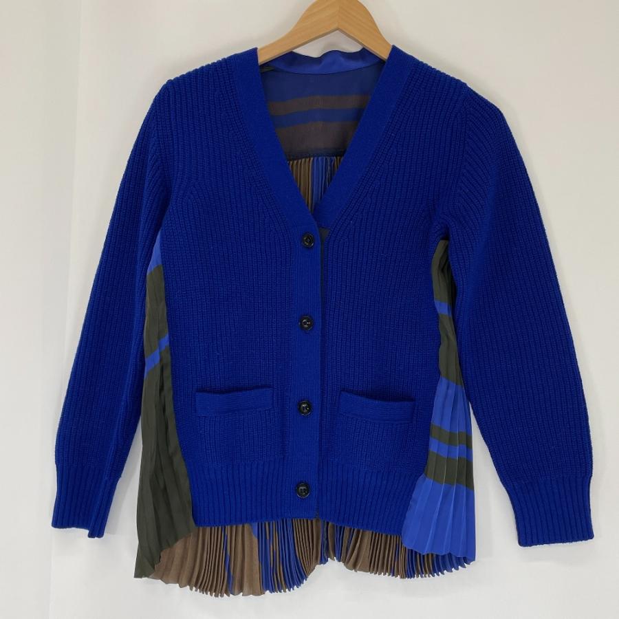 sacai サカイ 19-04698 19年 プリーツドッキングニットカーディガン 