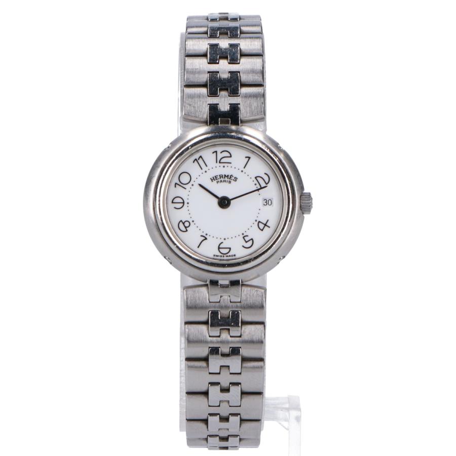 HERMES エルメス プロフィール デイト クォーツ 腕時計 シルバー