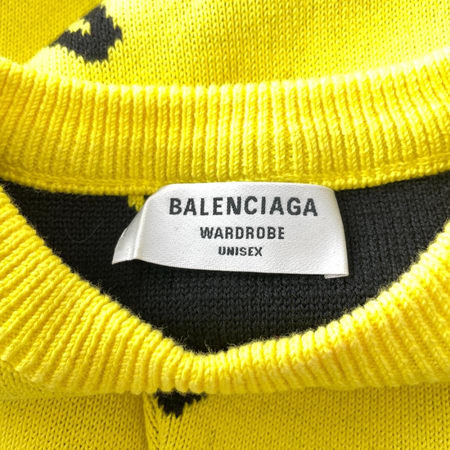 BALENCIAGA（バレンシアガ） 20AW イエロー 657528 総ロゴ 長袖ニット