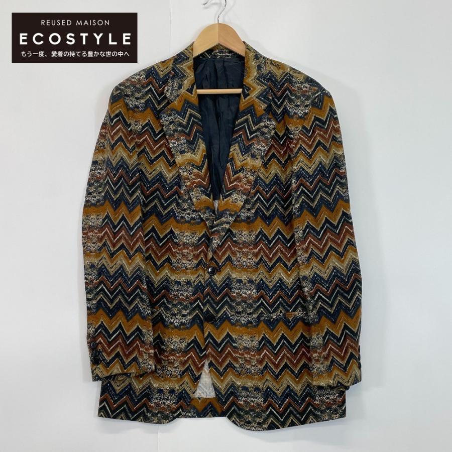 MISSONI ミッソーニ 【UOMO】ブラウン×マルチカラー 波柄 2B シングル  