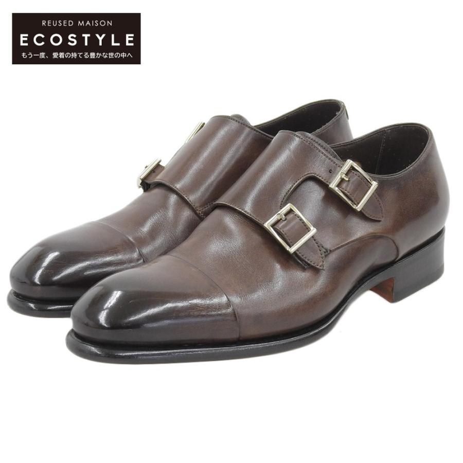 SANTONI（サントーニ） 美品 カーフ ダブルモンクストラップシューズ