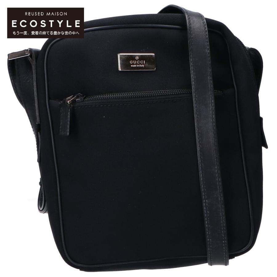 GUCCIグチ キャンバスボディバッグ ブラック GUCCI（グッチ） 美品/ 018・1612・200047 キャンバス ショルダー