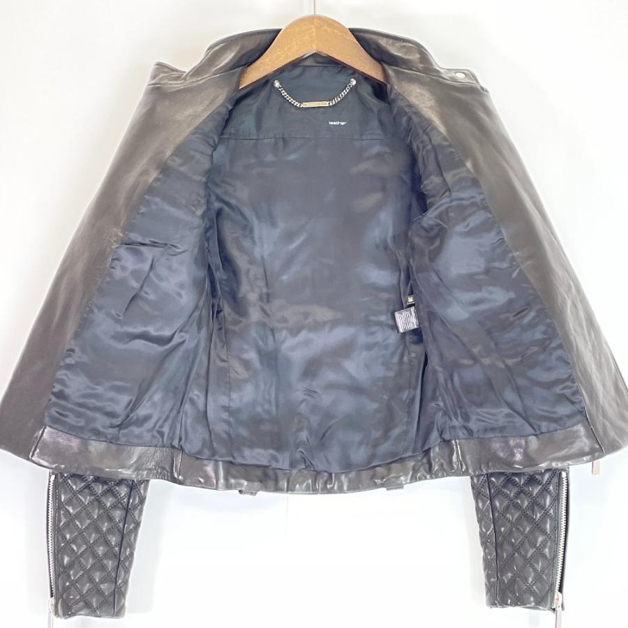 Barbara Bui バルバラビュイ ブラック ラムレザー 袖キルティング 