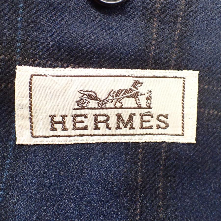 エルメス　HERMES 金ボタン　テーラードジャケット カシミヤ　紺ブレ エルメス/エクスリブリス/ゴールドボタン/カシミヤ/テイラージャケット
